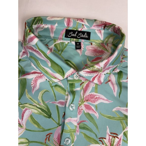 Bad Birdie Other - Bad Birdie Mens Medium Floral All Over Print Short Sleeve Golf Polo Performance